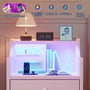 Sikaic Nightstand LED Nightstand with 3 Storage Drawers Pink Pink / Engineered Wood / Modern
