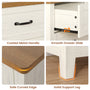 Sikaic Nightstand 22 Inch Farmhouse Nightstand with 2 Drawers Rustic White Rustic White / Engineered Wood / Farmhouse
