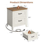 Sikaic Nightstand 22 Inch Farmhouse Nightstand with 2 Drawers Rustic White Rustic White / Engineered Wood / Farmhouse