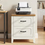 Sikaic Nightstand 22 Inch Farmhouse Nightstand with 2 Drawers Rustic White Rustic White / Engineered Wood / Farmhouse