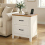 Sikaic Nightstand 22 Inch Farmhouse Nightstand with 2 Drawers Rustic White Rustic White / Engineered Wood / Farmhouse