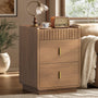 Sikaic Nightstand Nightstand with Hidden Drawer & Lockable Drawer Walnut Walnut / Engineered Wood / Mid-Century Modern