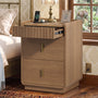 Sikaic Nightstand Nightstand with Hidden Drawer & Lockable Drawer Walnut Walnut / Engineered Wood / Mid-Century Modern