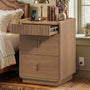 Sikaic Nightstand Nightstand with Hidden Drawer & Lockable Drawer Walnut Walnut / Engineered Wood / Mid-Century Modern