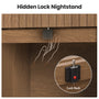 Sikaic Nightstand Nightstand with Hidden Drawer & Lockable Drawer Walnut Walnut / Engineered Wood / Mid-Century Modern