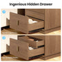 Sikaic Nightstand Nightstand with Hidden Drawer & Lockable Drawer Walnut Walnut / Engineered Wood / Mid-Century Modern