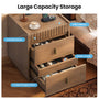 Sikaic Nightstand Nightstand with Hidden Drawer & Lockable Drawer Walnut Walnut / Engineered Wood / Mid-Century Modern