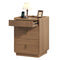 Sikaic Nightstand Nightstand with Hidden Drawer & Lockable Drawer Walnut Walnut / Engineered Wood / Mid-Century Modern