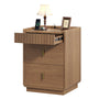 Sikaic Nightstand Nightstand with Hidden Drawer & Lockable Drawer Walnut Walnut / Engineered Wood / Mid-Century Modern