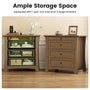 Sikaic Nightstand 2 PCS Nightstands with 3 Drawers, Pull-Out Tray & Charging Station Walnut Walnut / Engineered Wood / Modern