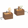 Sikaic Nightstand 2PCS Sikaic Floating Glass Nightstand with Touch LED & Charging Station Walnut Walnut / Engineered Wood / Modern