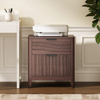 Sikaic Nightstand Fluted Nightstand with 2 Storage Drawers for Bedroom Walnut Walnut / Engineered Wood / Modern