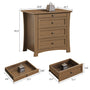 Sikaic Nightstand Nightstand with 3 Drawers, Pull-Out Tray & Charging Station Walnut Walnut / Engineered Wood / Modern