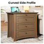 Sikaic Nightstand Nightstand with 3 Drawers, Pull-Out Tray & Charging Station Walnut Walnut / Engineered Wood / Modern
