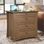 Sikaic Nightstand Nightstand with 3 Drawers, Pull-Out Tray & Charging Station Walnut Walnut / Engineered Wood / Modern