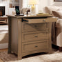 Sikaic Nightstand Nightstand with 3 Drawers, Pull-Out Tray & Charging Station Walnut Walnut / Engineered Wood / Modern