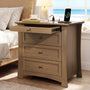 Sikaic Nightstand Nightstand with 3 Drawers, Pull-Out Tray & Charging Station Walnut Walnut / Engineered Wood / Modern