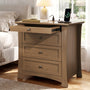 Sikaic Nightstand Nightstand with 3 Drawers, Pull-Out Tray & Charging Station Walnut Walnut / Engineered Wood / Modern