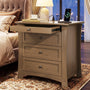 Sikaic Nightstand Nightstand with 3 Drawers, Pull-Out Tray & Charging Station Walnut Walnut / Engineered Wood / Modern