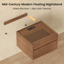 Sikaic Nightstand Sikaic Floating Glass Nightstand with Touch LED & Charging Station Walnut Walnut / Engineered Wood / Modern