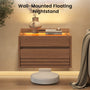 Sikaic Nightstand Sikaic Floating Glass Nightstand with Touch LED & Charging Station Walnut Walnut / Engineered Wood / Modern