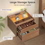Sikaic Nightstand Sikaic Floating Glass Nightstand with Touch LED & Charging Station Walnut Walnut / Engineered Wood / Modern