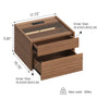 Sikaic Nightstand Sikaic Floating Glass Nightstand with Touch LED & Charging Station Walnut Walnut / Engineered Wood / Modern