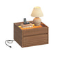 Sikaic Nightstand Sikaic Floating Glass Nightstand with Touch LED & Charging Station Walnut Walnut / Engineered Wood / Modern