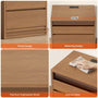 Sikaic Nightstand Sikaic Glass Nightstand with 3-Color LED Lights & Charging Station Walnut Walnut / Engineered Wood / Modern
