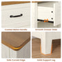 Sikaic Nightstand Farmhouse Nightstand with Drawer & Open Shelf Rustic White White / Engineered Wood / Farmhouse