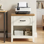 Sikaic Nightstand Farmhouse Nightstand with Drawer & Open Shelf Rustic White White / Engineered Wood / Farmhouse