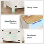 Sikaic Nightstand Nightstand with Charging Station and LED Lights Rustic Vintage White White / Engineered Wood / Farmhouse