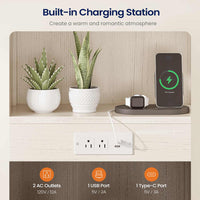 Sikaic Nightstand Tall Nightstand with Charging Station and Bookshelf White White / Engineered Wood / Farmhouse