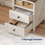 Sikaic Nightstand Tall Nightstand with Charging Station and Bookshelf White White / Engineered Wood / Farmhouse