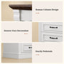 Sikaic Nightstand 61 Inches Tall Nightstand with Charging Station and LED Light White White / Engineered Wood / Modern