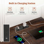 Sikaic Nightstand 61 Inches Tall Nightstand with Charging Station and LED Light White White / Engineered Wood / Modern