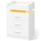 Sikaic Nightstand LED Nightstand White White / Engineered Wood / Modern