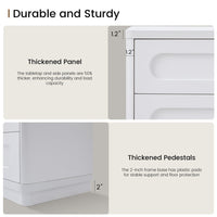 Sikaic Nightstand Nightstand with 3 Drawers White White / Engineered Wood / Modern