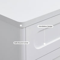 Sikaic Nightstand Nightstand with 3 Drawers White White / Engineered Wood / Modern