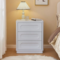 Sikaic Nightstand Nightstand with 3 Drawers White White / Engineered Wood / Modern
