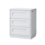 Sikaic Nightstand Nightstand with 3 Drawers White White / Engineered Wood / Modern