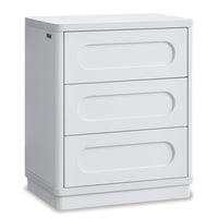Sikaic Nightstand Nightstand with 3 Drawers White White / Engineered Wood / Modern