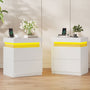Sikaic Nightstand Nightstand with Sliding Top and 2 Drawers White White / Engineered Wood / Modern