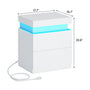 Sikaic Nightstand Nightstand with Sliding Top and 2 Drawers White White / Engineered Wood / Modern