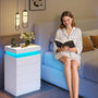 Sikaic Nightstand Nightstand with Sliding Top and 4 Drawers White White / Engineered Wood / Modern