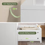 Sikaic Nightstand Tall Fluted Nightstand with Drawers and Charging Station White White / Engineered Wood / Modern