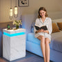 Sikaic Nightstand Nightstand with Sliding Top and 4 Drawers White Marble White Marble / Engineered Wood / Modern