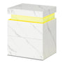 Sikaic Nightstand Nightstand with Sliding Top and 2 Drawers White  Marble White Marble / Engineered Wood / Style