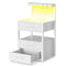 Sikaic Nightstand LED Nightstand with 3 Drawers White White / Metal / Modern