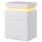 Sikaic Nightstand LED Nightstand with Sliding Top and Charging Station White White / Modern